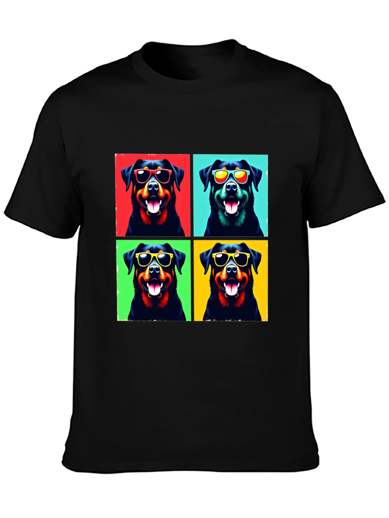 Cool Rottweiler Pop Art T-Shirt