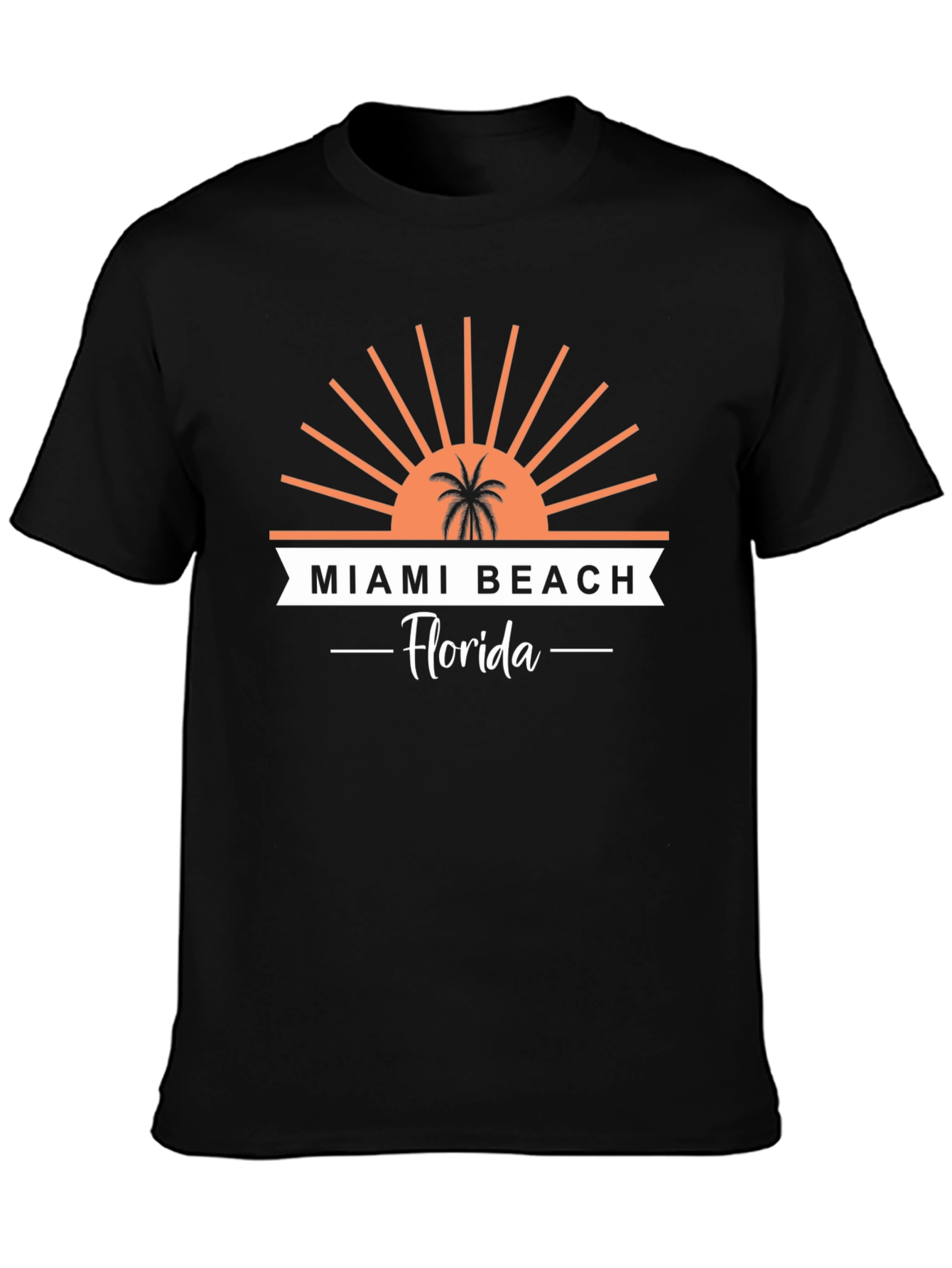 Miami Beach Florida T-Shirt Palm Tree Graphic Tee