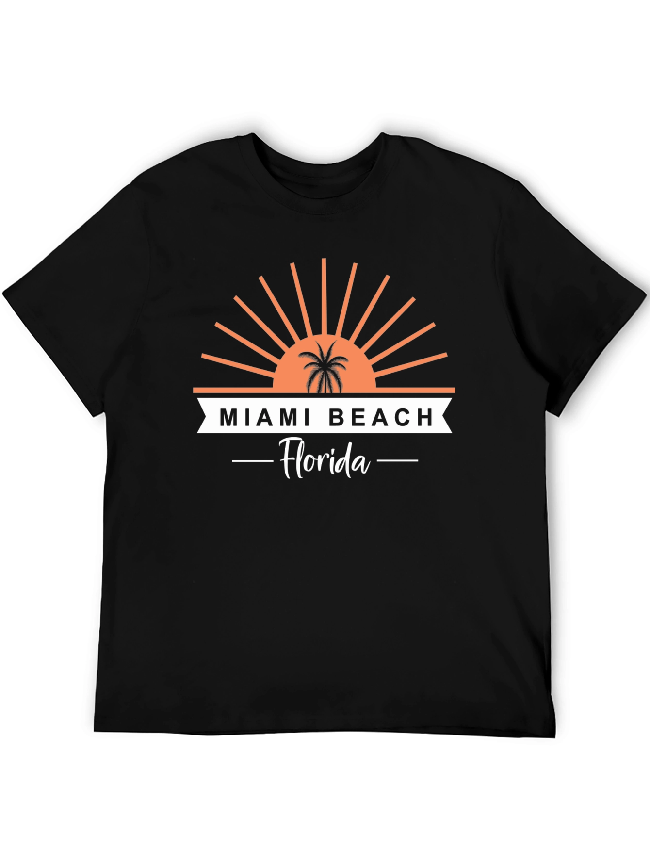 Miami Beach Florida T-Shirt Palm Tree Graphic Tee