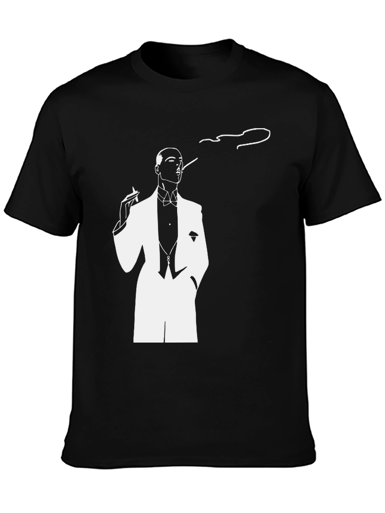Dapper Smoker Graphic Tee - Stylish Black T-Shirt