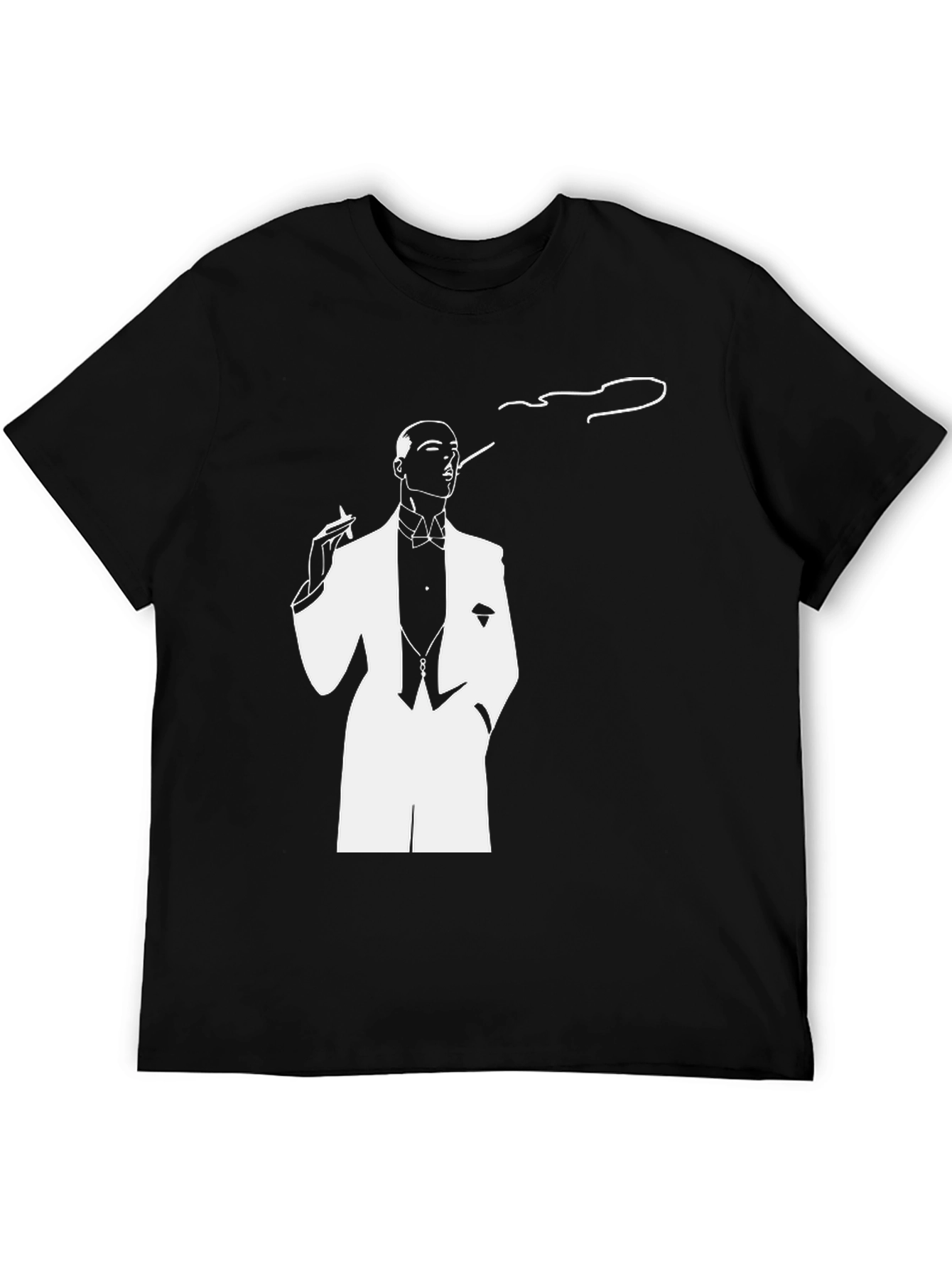 Dapper Smoker Graphic Tee - Stylish Black T-Shirt