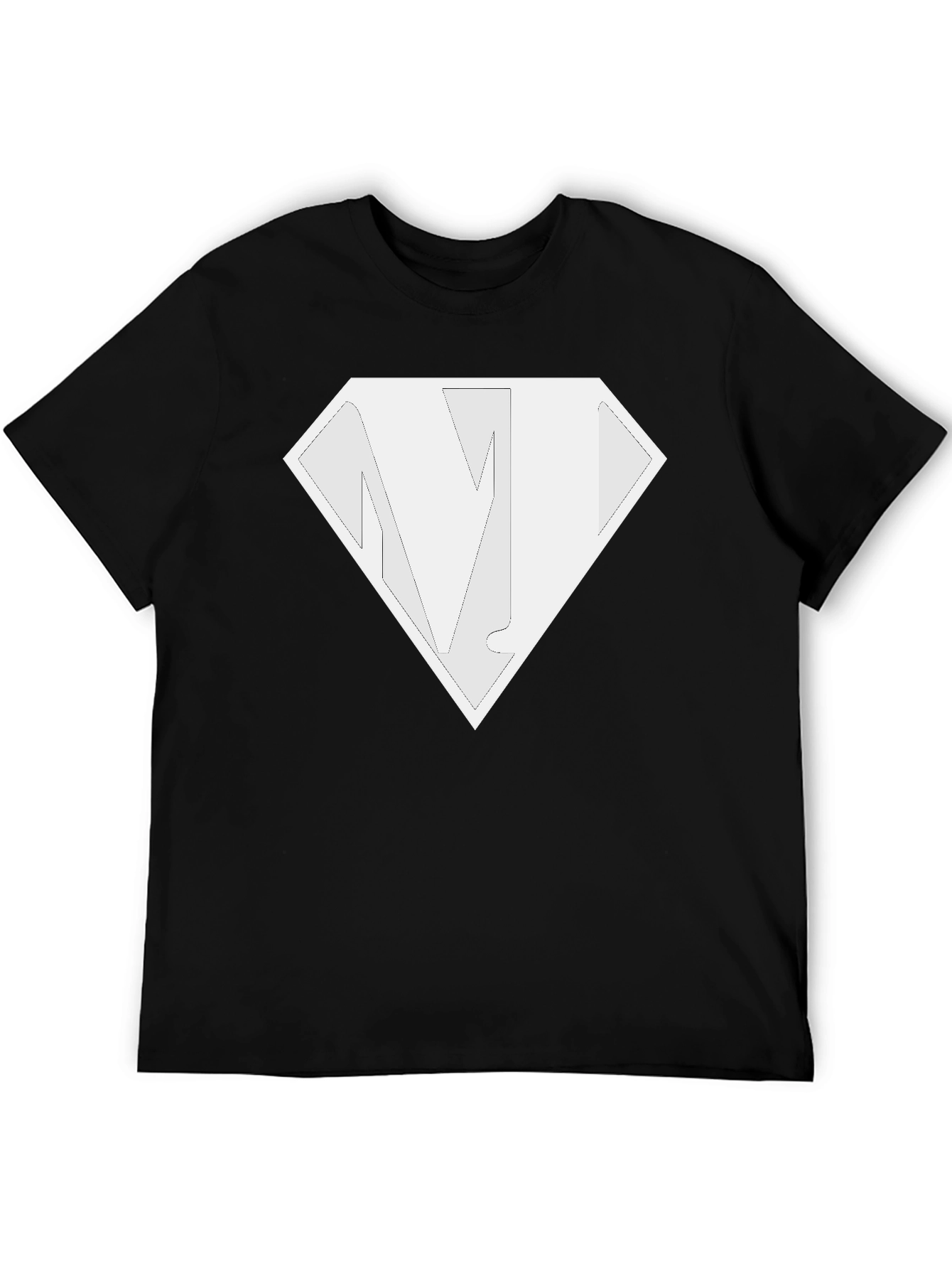 Black T-Shirt with Diamond N Logo - Casual Style