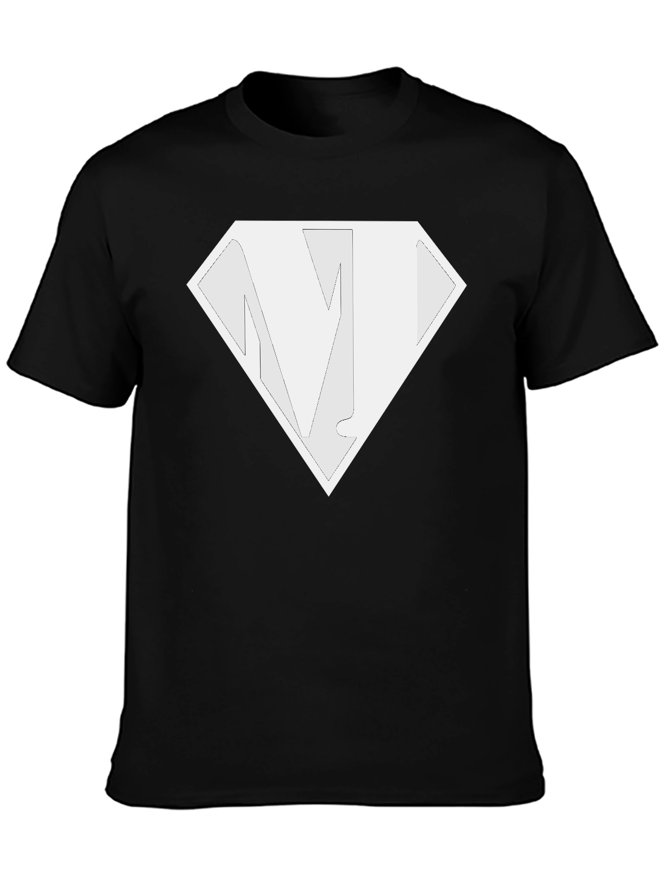 Black T-Shirt with Diamond N Logo - Casual Style