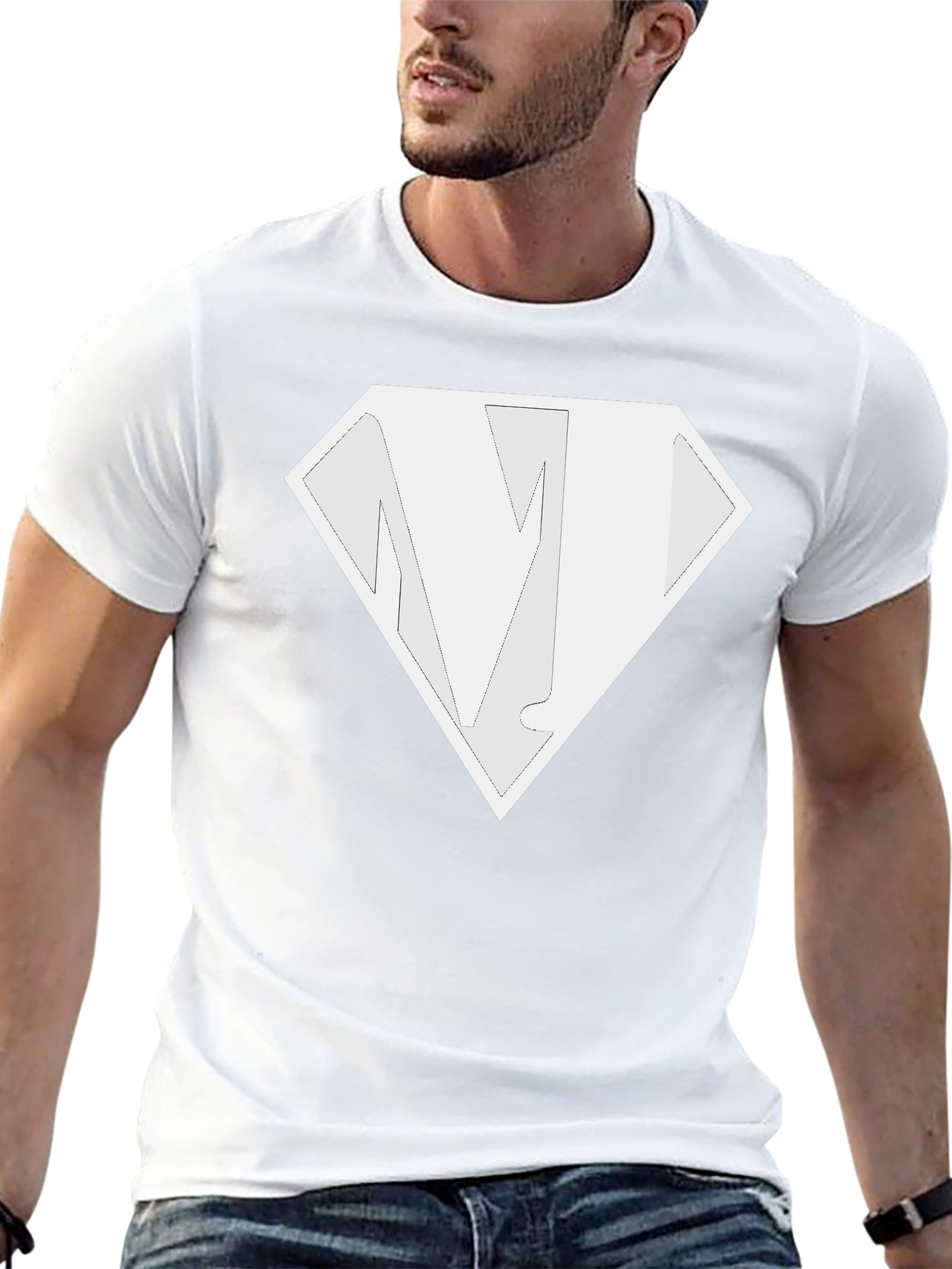 Black T-Shirt with Diamond N Logo - Casual Style