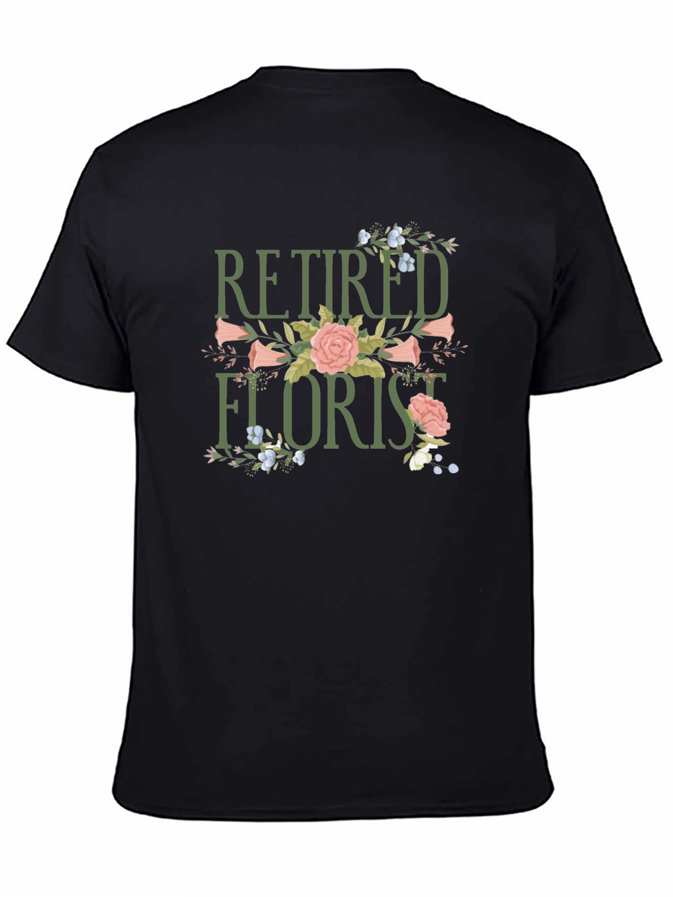 Retired Florist Graphic T-Shirt - Black
