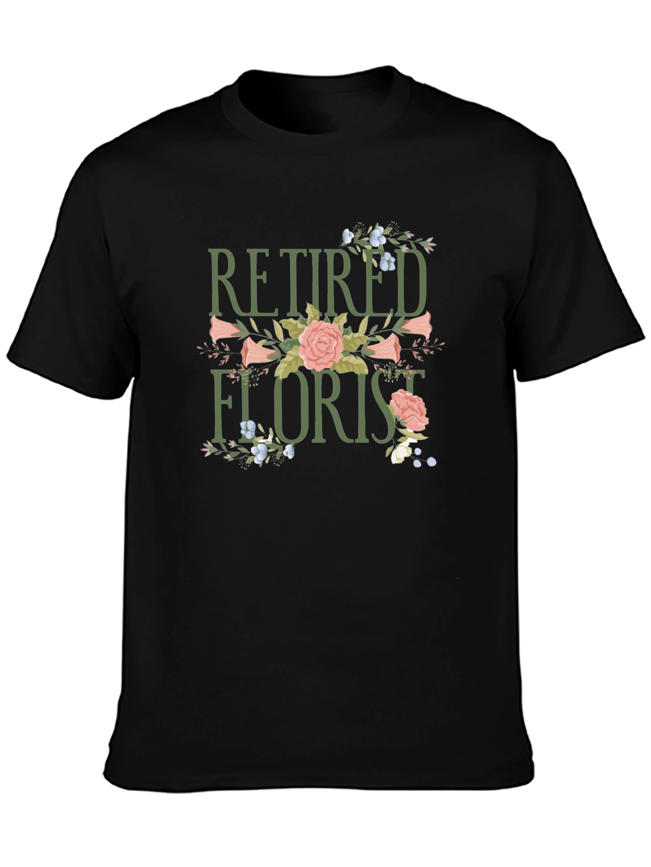 Retired Florist Graphic T-Shirt - Black