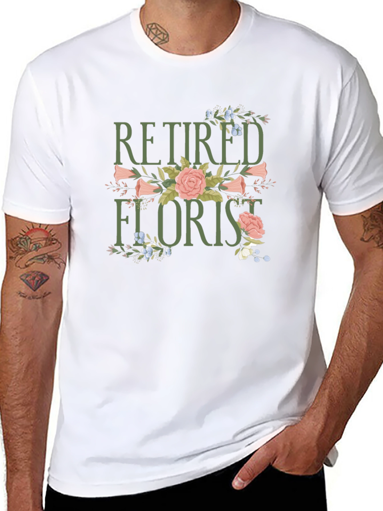 Retired Florist Graphic T-Shirt - Black