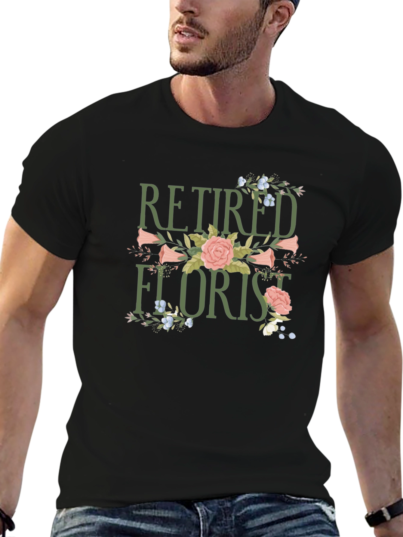 Retired Florist Graphic T-Shirt - Black