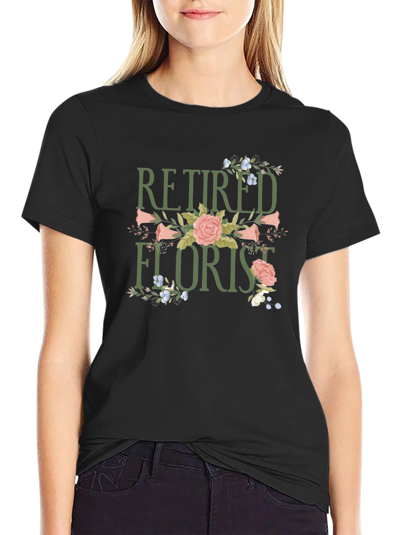 Retired Florist Graphic T-Shirt - Black