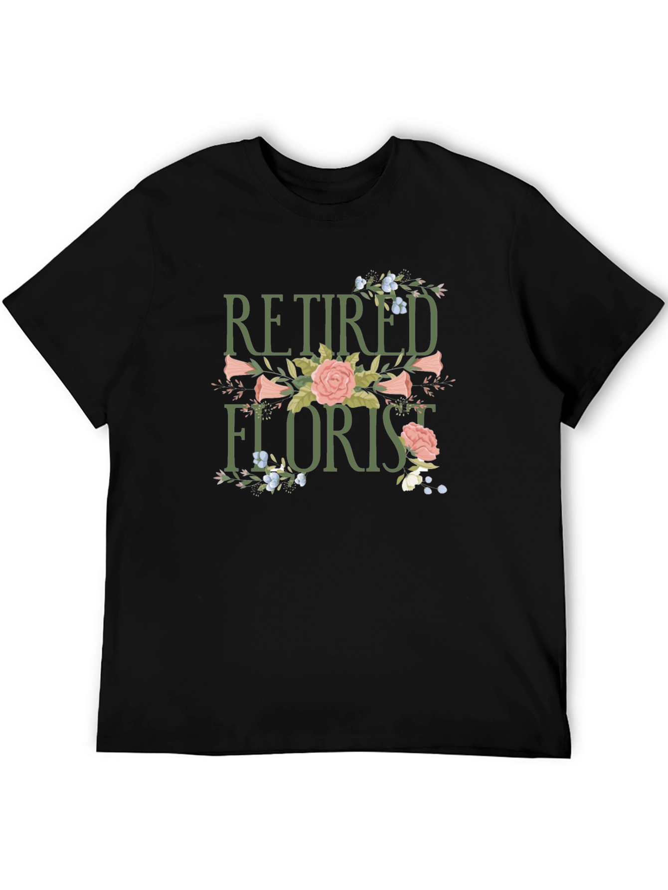 Retired Florist Graphic T-Shirt - Black