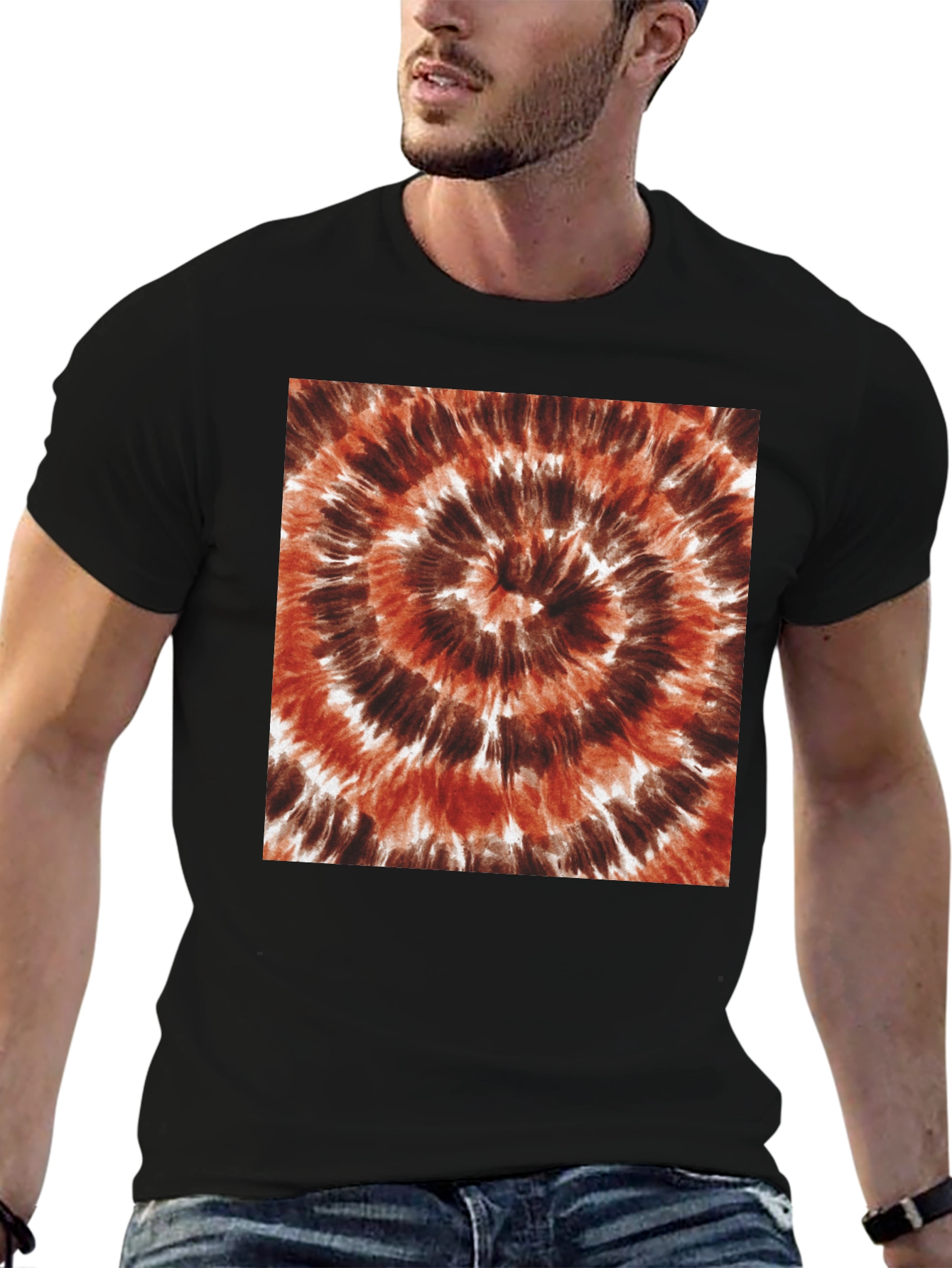 Brown Tie-Dye Spiral T-Shirt