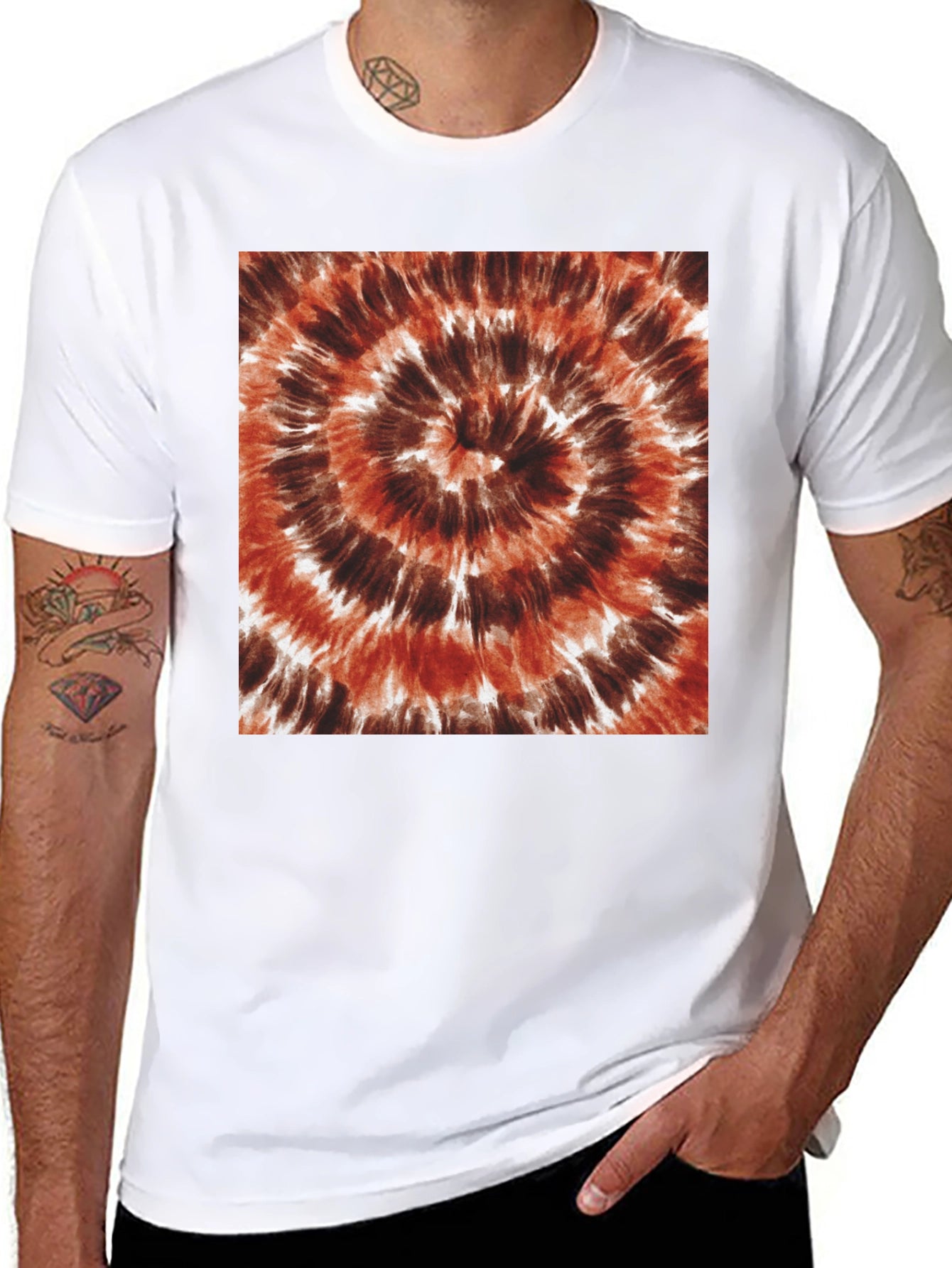 Brown Tie-Dye Spiral T-Shirt