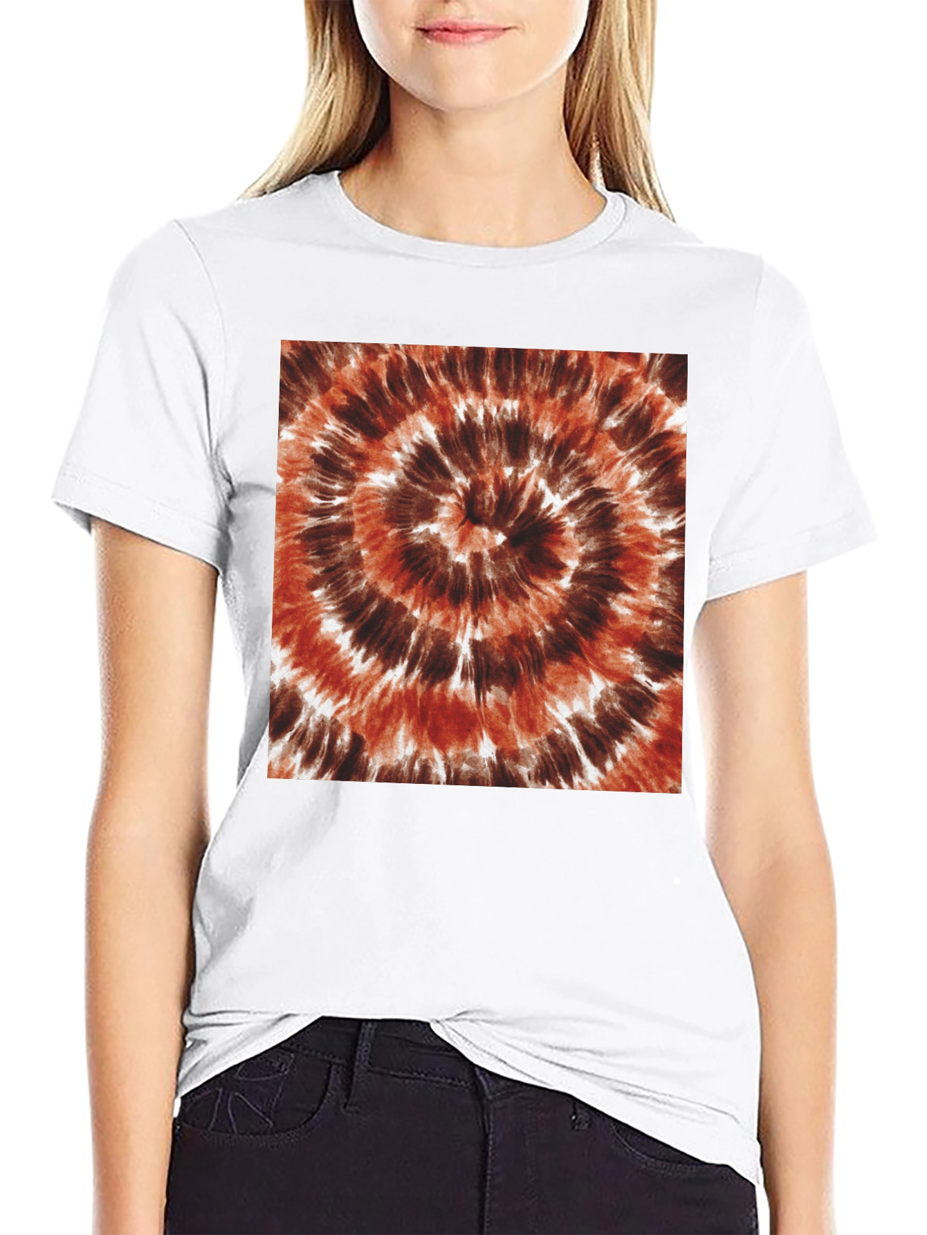 Brown Tie-Dye Spiral T-Shirt