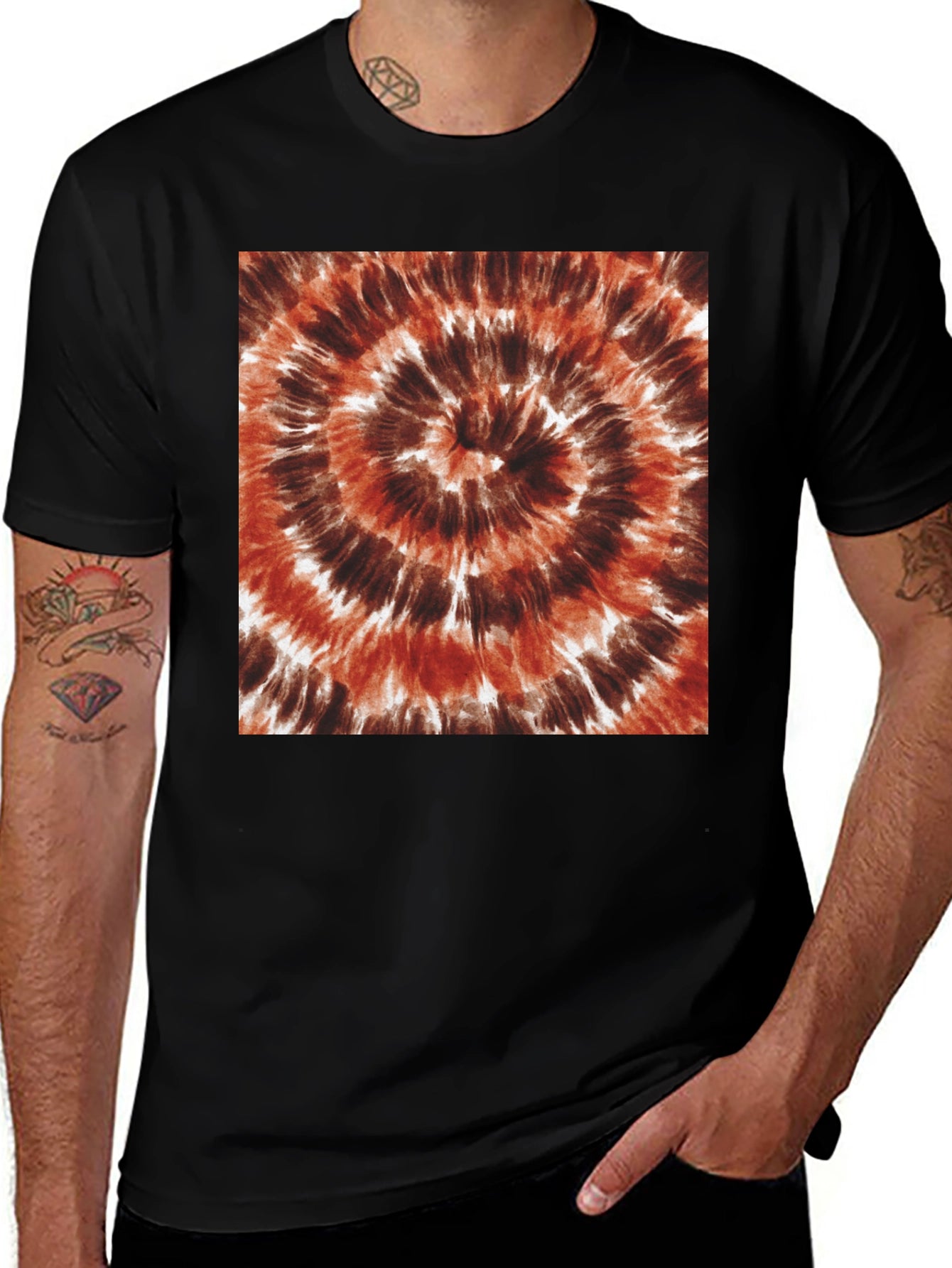 Brown Tie-Dye Spiral T-Shirt