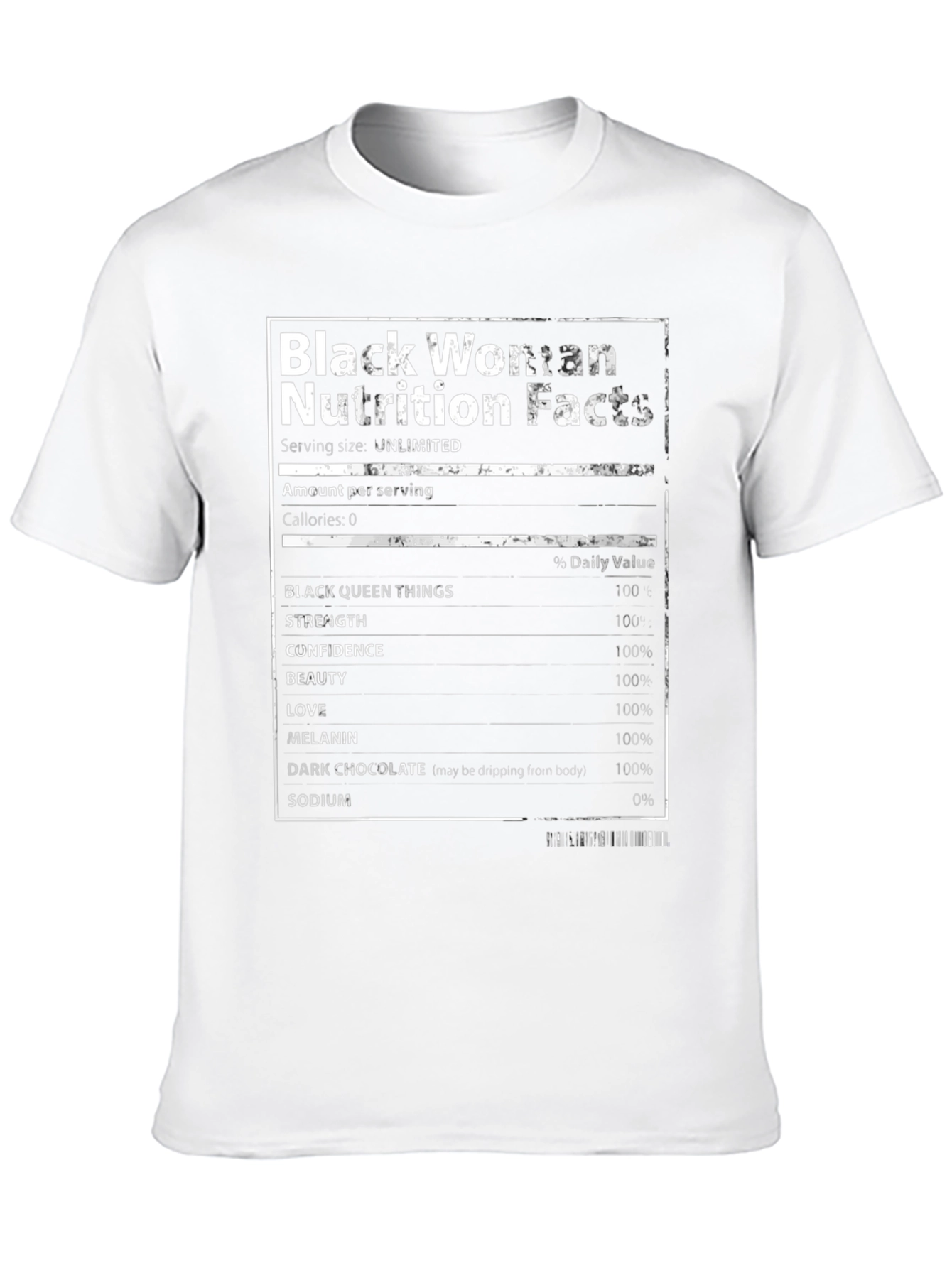 Black Woman Nutrition Facts T-Shirt