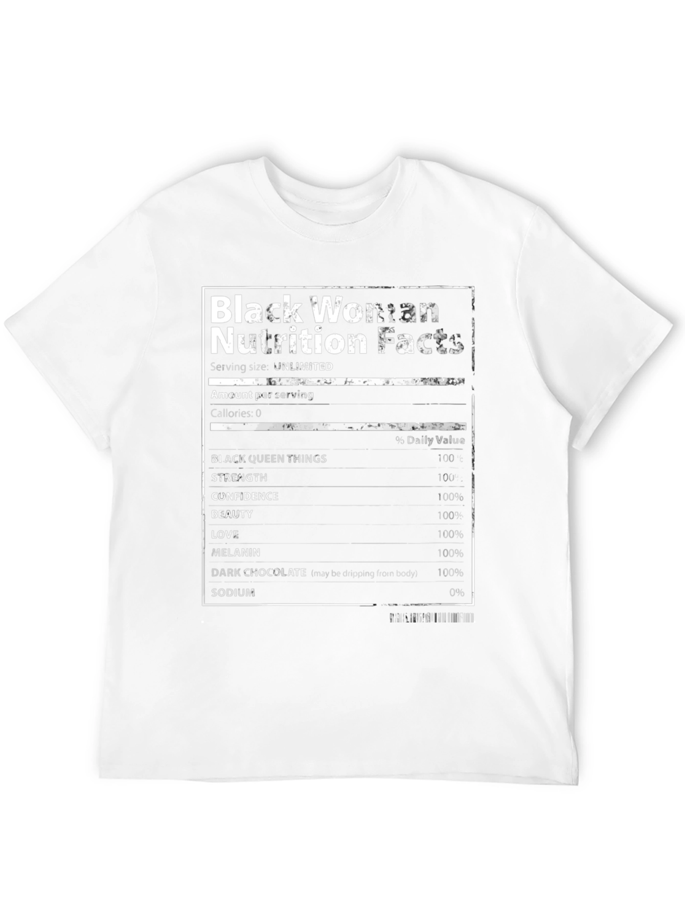 Black Woman Nutrition Facts T-Shirt
