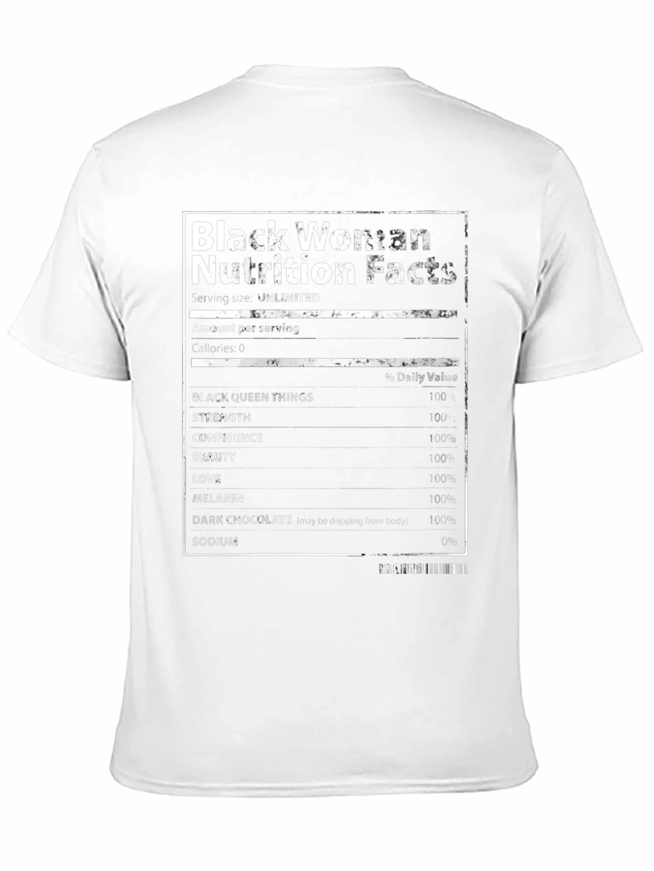 Black Woman Nutrition Facts T-Shirt