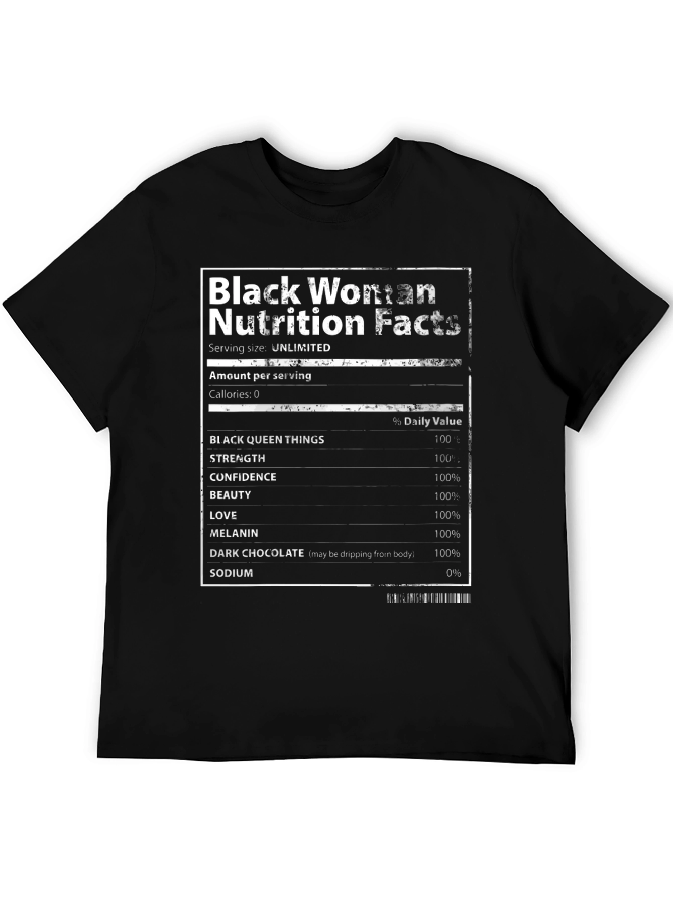 Black Woman Nutrition Facts T-Shirt