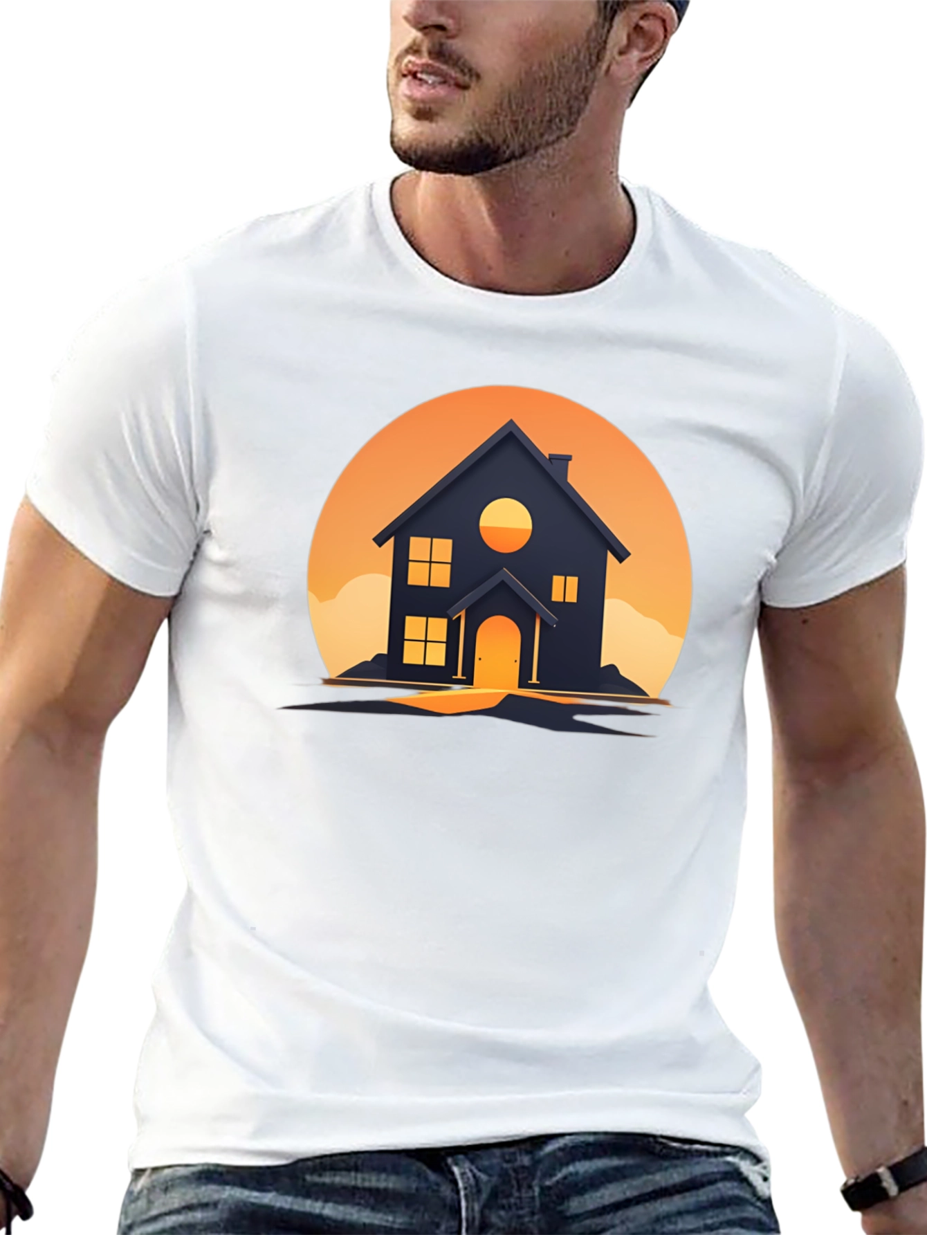 Sunset House Graphic Tee - Modern Design