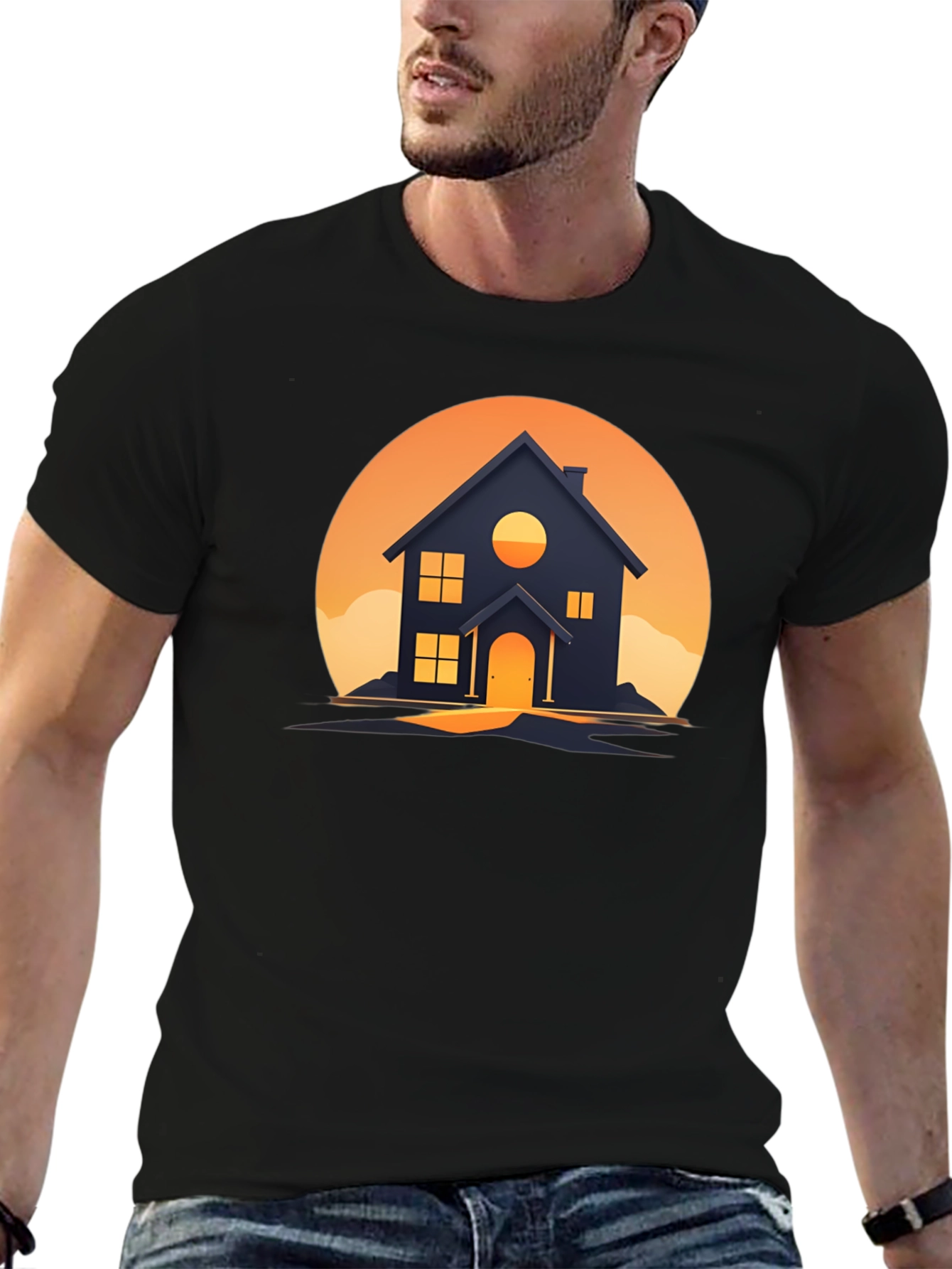 Sunset House Graphic Tee - Modern Design