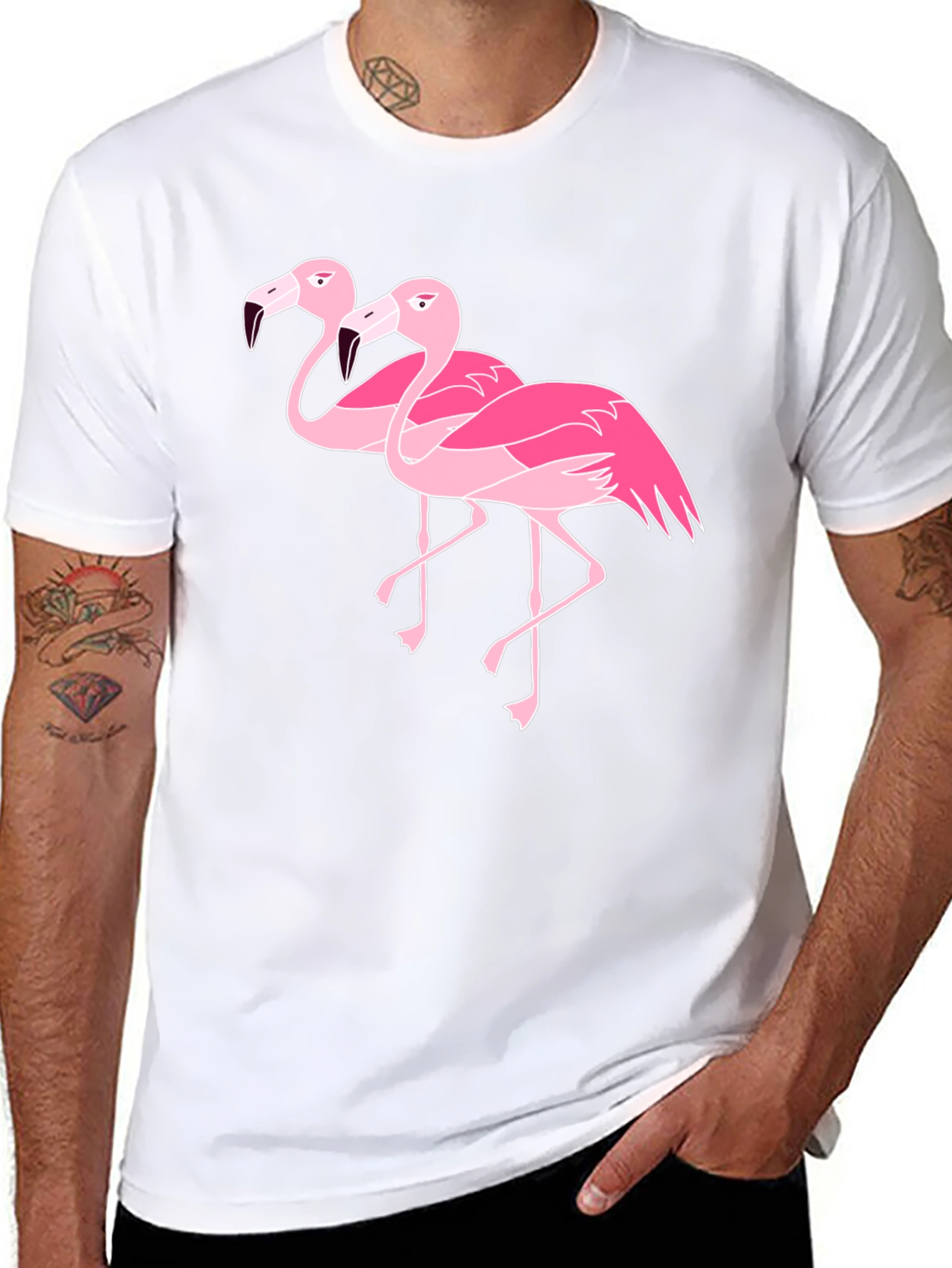Flamingo Graphic Black T-Shirt