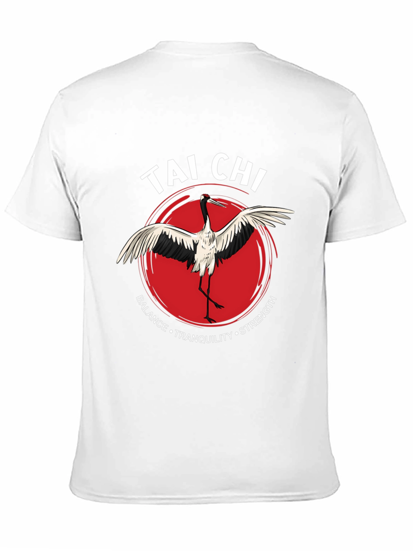 Tai Chi Crane Graphic Tee - Balance Tranquility Strength