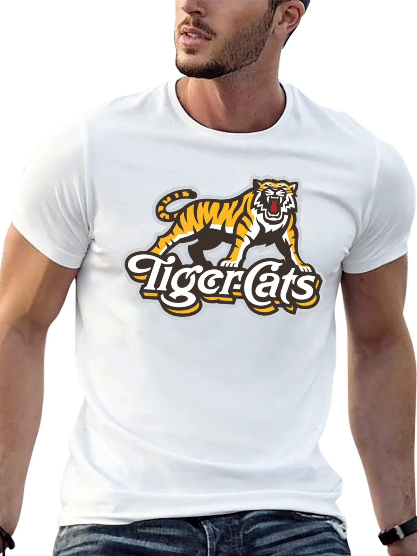 Tiger-Cats Black Graphic T-Shirt