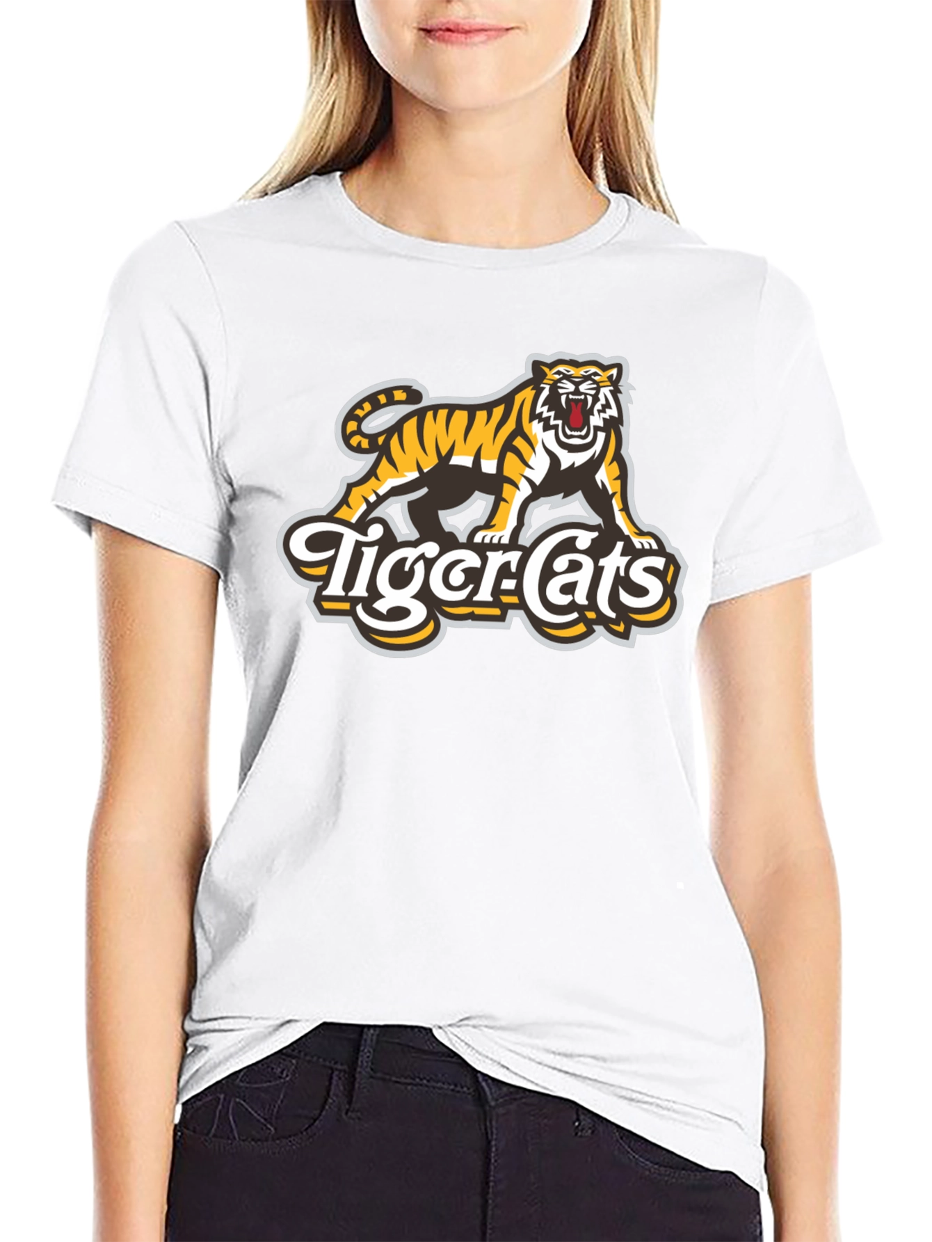 Tiger-Cats Black Graphic T-Shirt