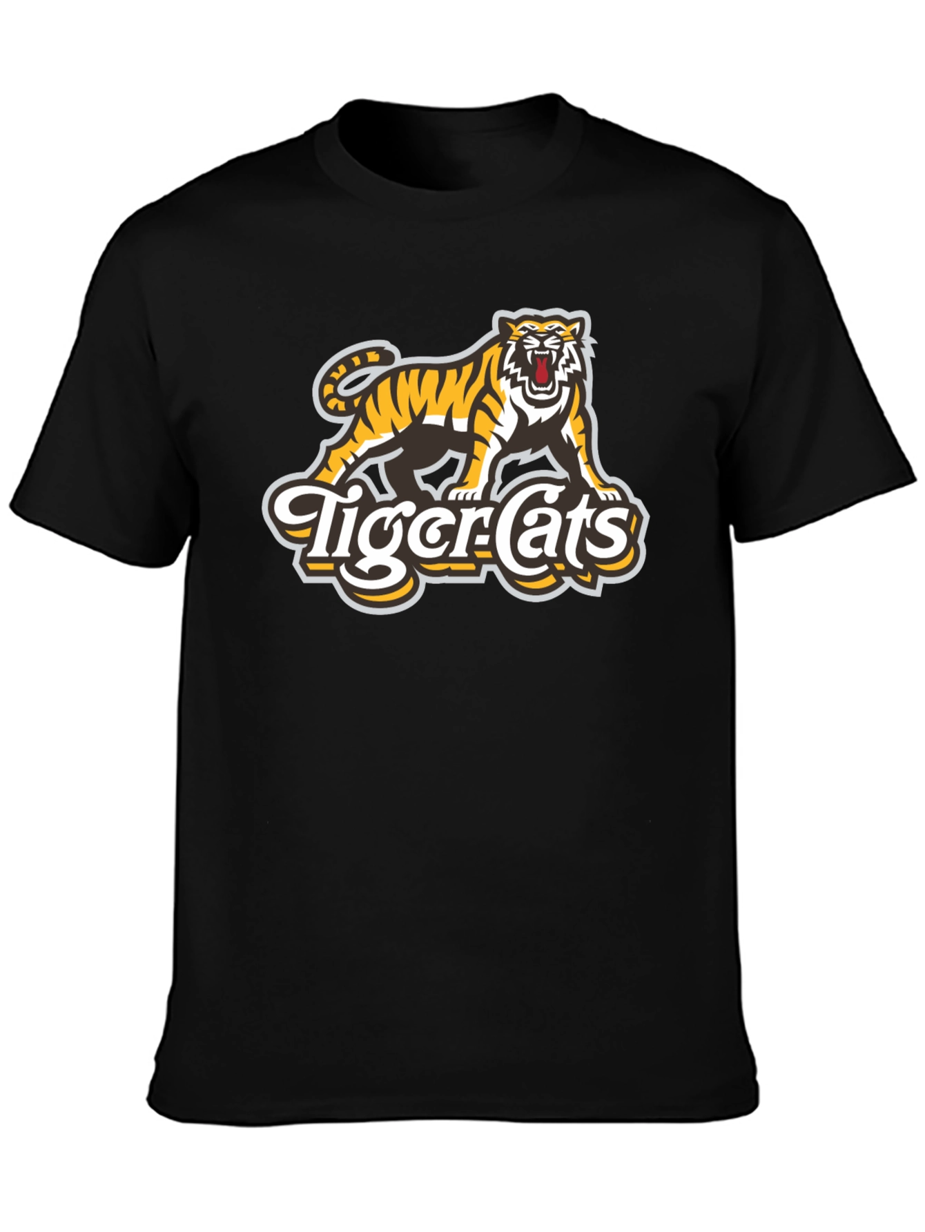 Tiger-Cats Black Graphic T-Shirt