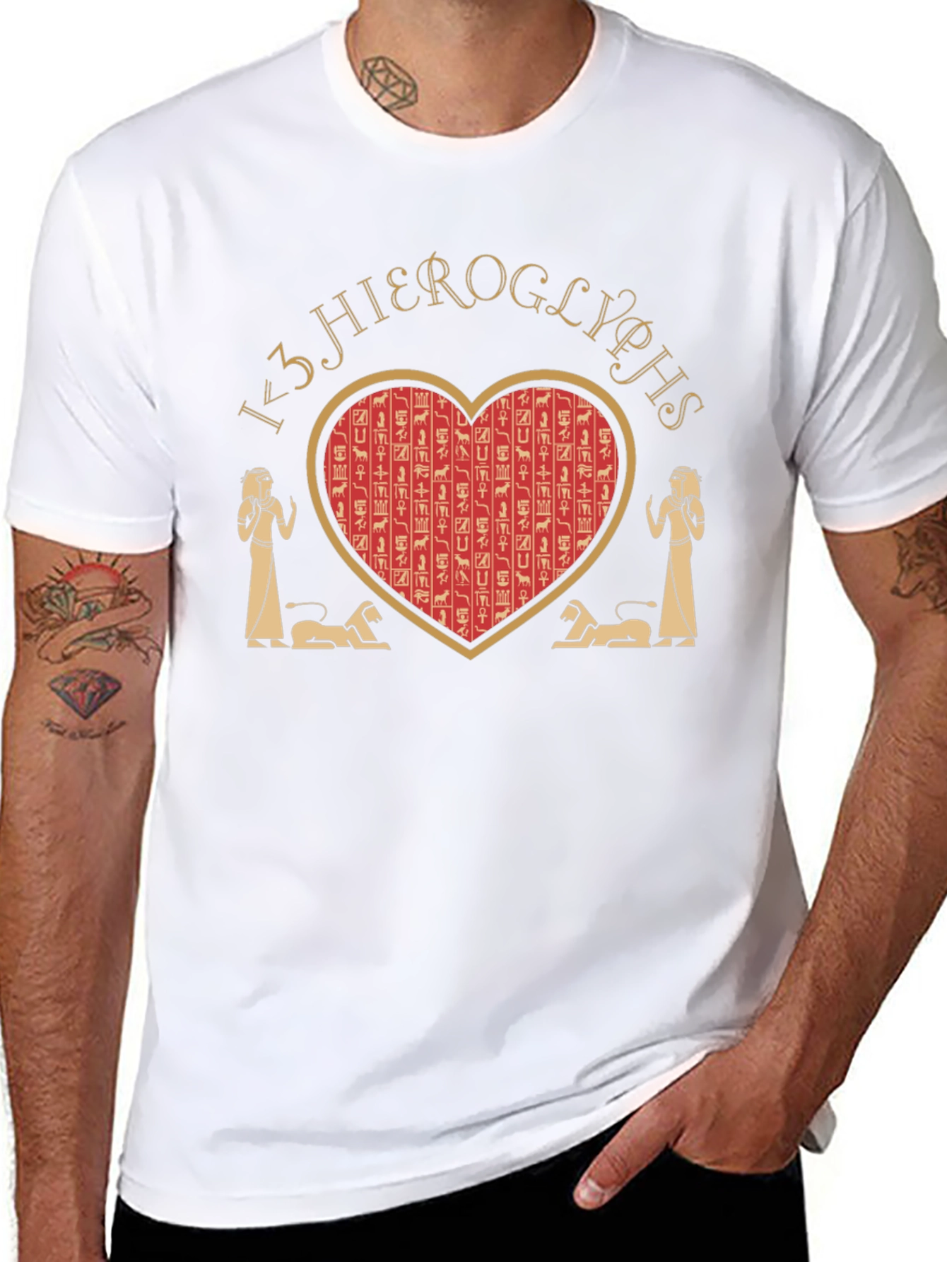 Egyptian Hieroglyphs Heart T-Shirt