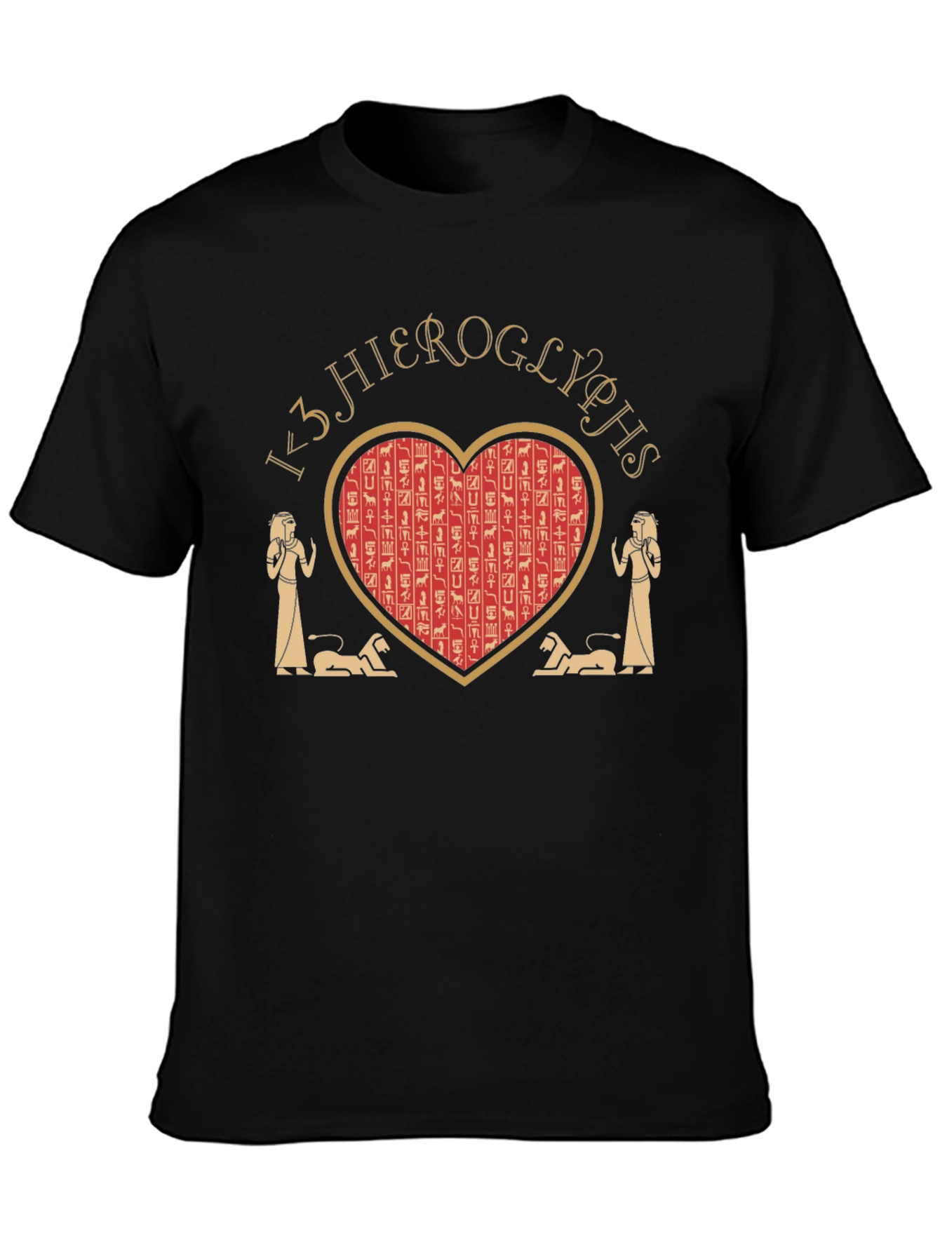 Egyptian Hieroglyphs Heart T-Shirt