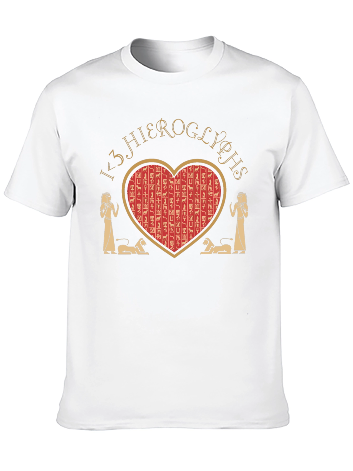 Egyptian Hieroglyphs Heart T-Shirt