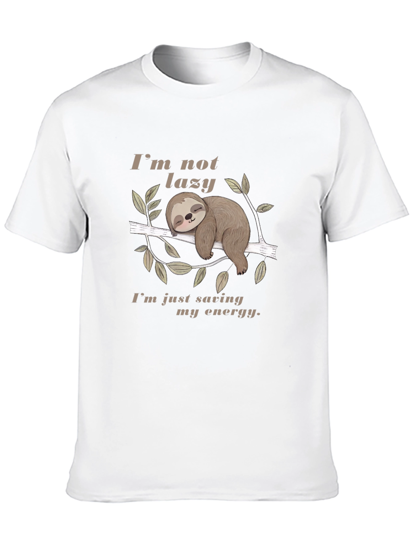 Lazy Sloth Energy Saving Black T-Shirt