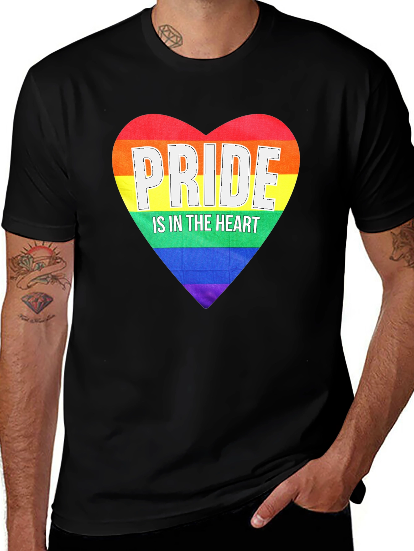 Pride Heart Graphic Tee - Black LGBT Pride T-Shirt
