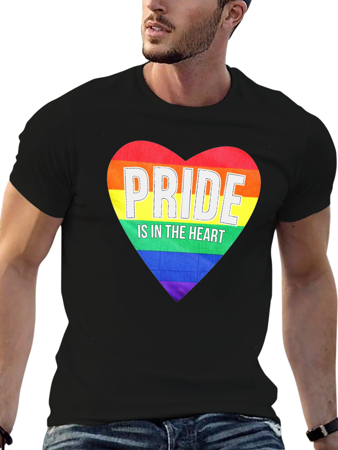 Pride Heart Graphic Tee - Black LGBT Pride T-Shirt