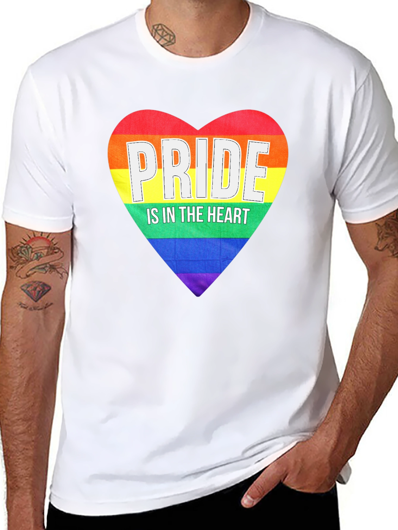 Pride Heart Graphic Tee - Black LGBT Pride T-Shirt