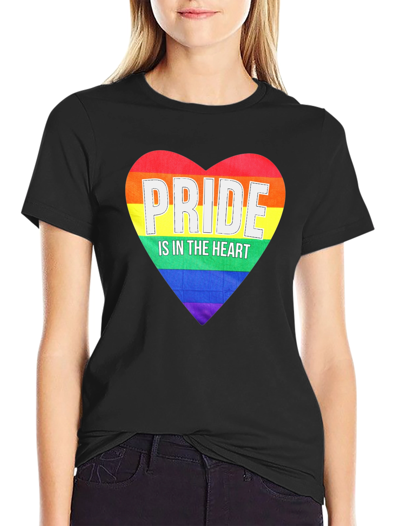 Pride Heart Graphic Tee - Black LGBT Pride T-Shirt