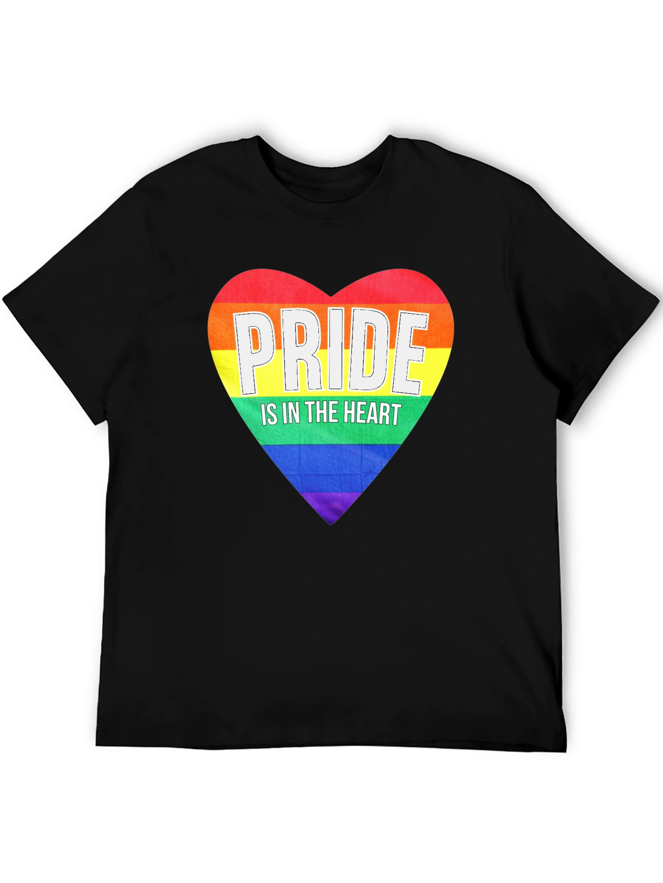 Pride Heart Graphic Tee - Black LGBT Pride T-Shirt