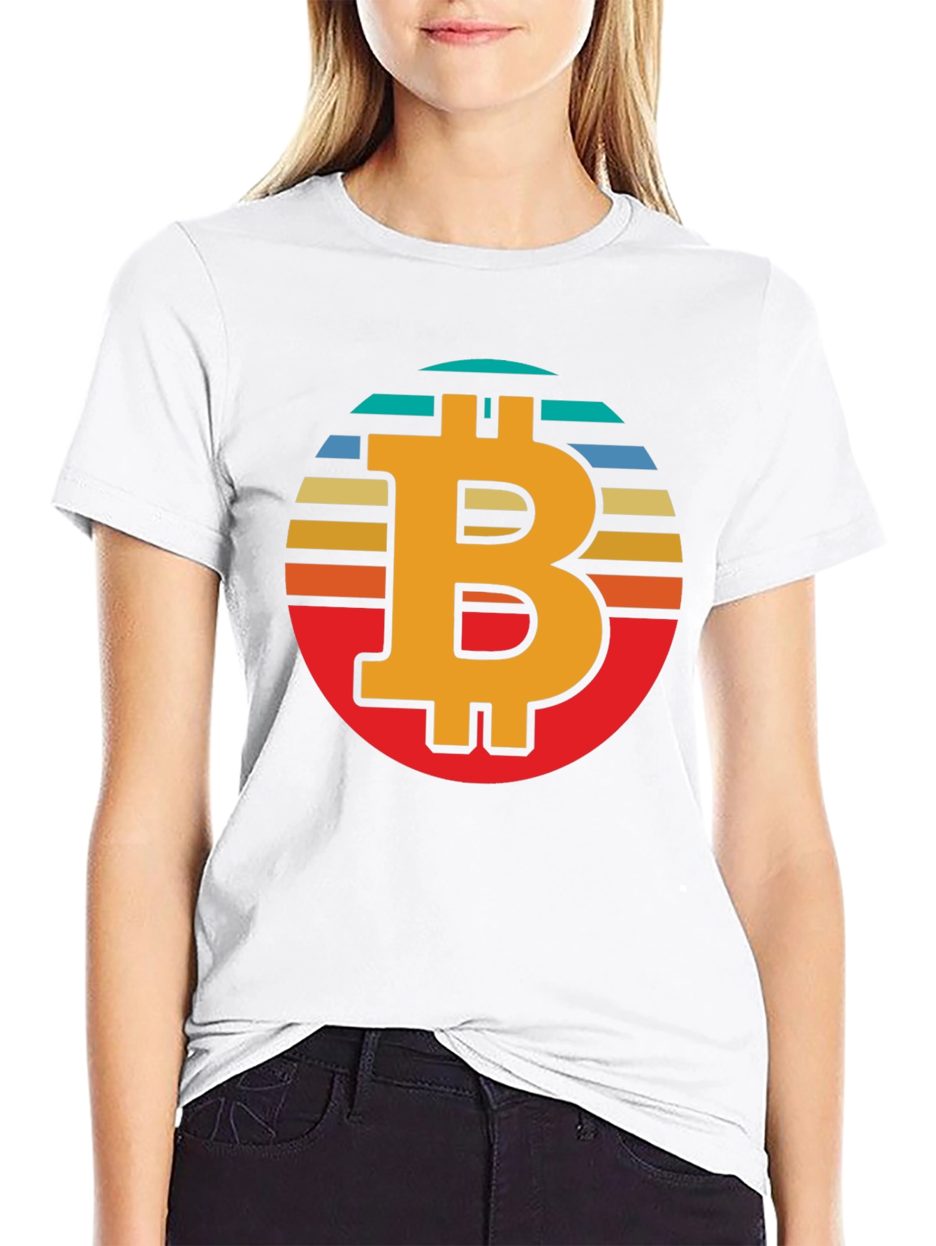 Bitcoin Retro Sunset Graphic Tee - Crypto T-Shirt