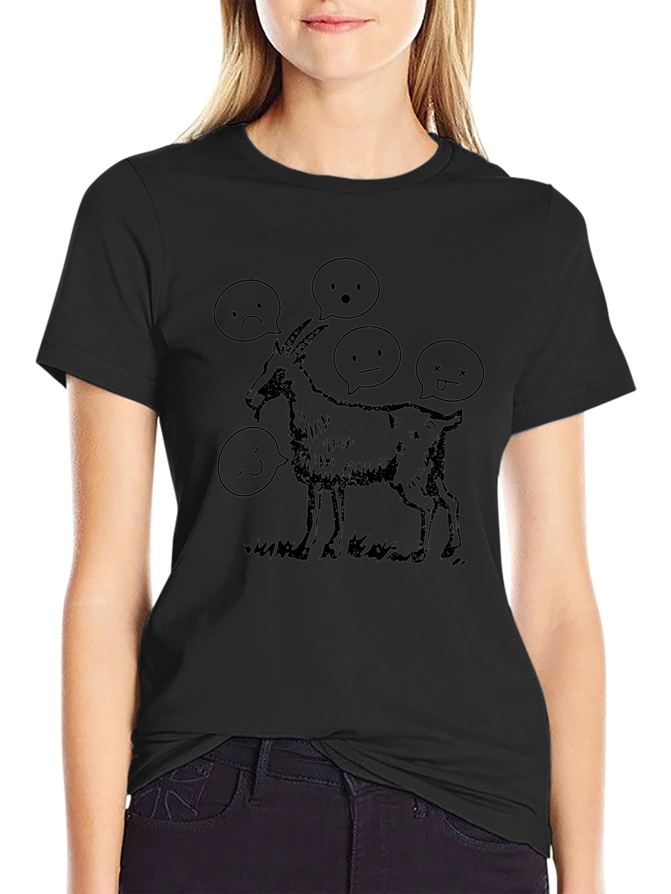 Goat Moods Graphic T-Shirt - Black