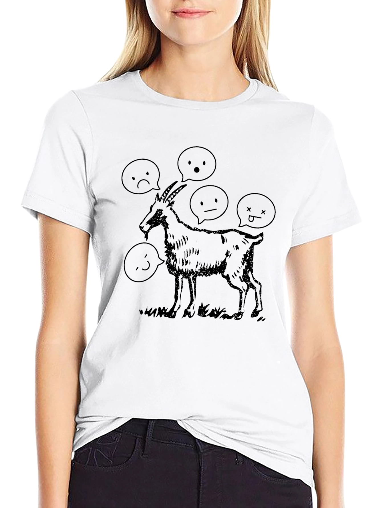 Goat Moods Graphic T-Shirt - Black
