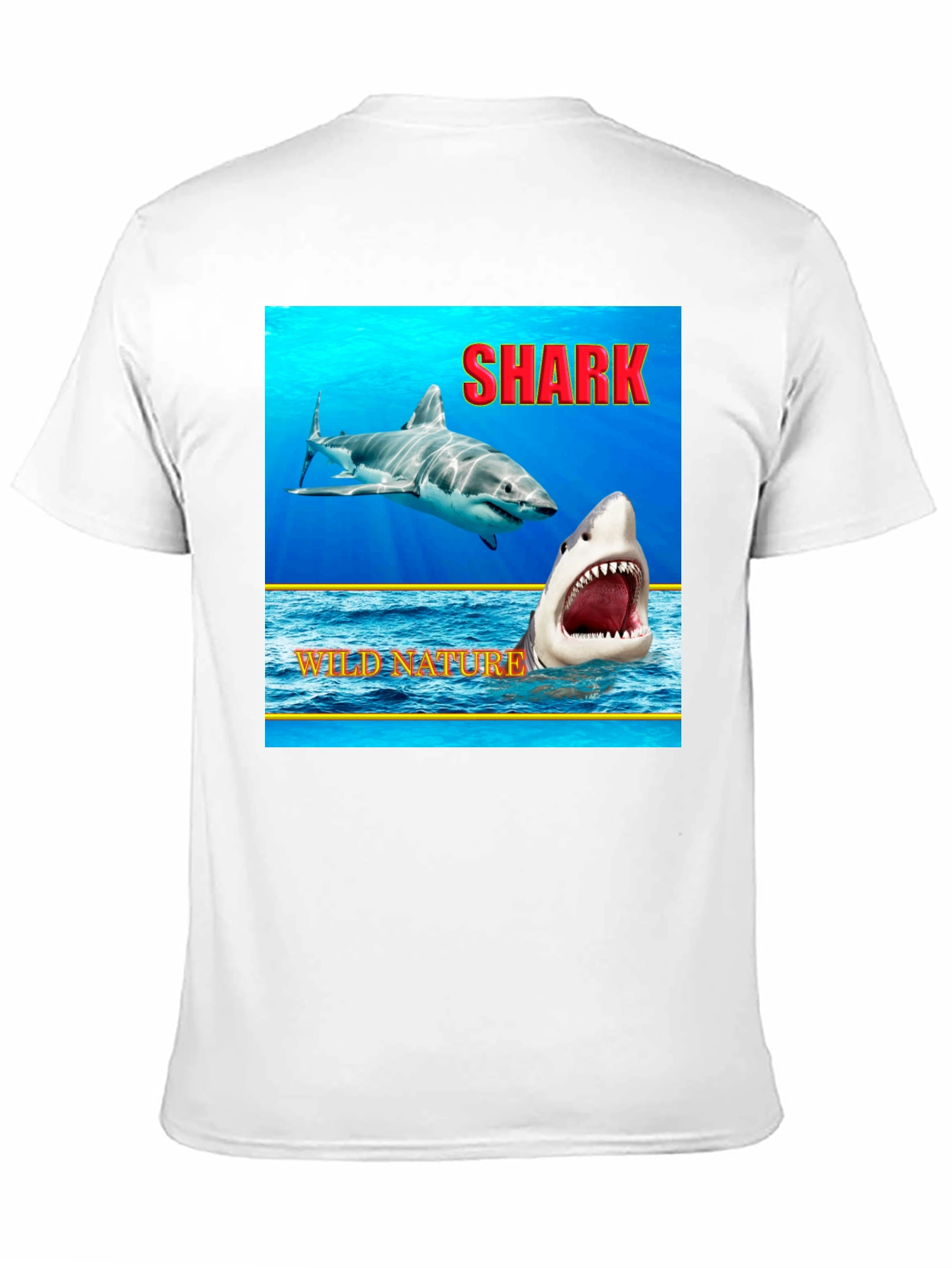 Shark Wild Nature Graphic Black T-Shirt