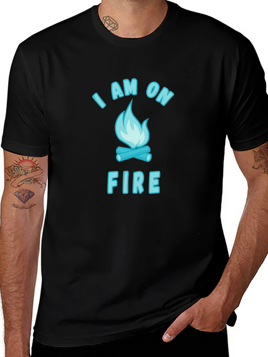 I Am On Fire Graphic Tee - Mens Black T-Shirt