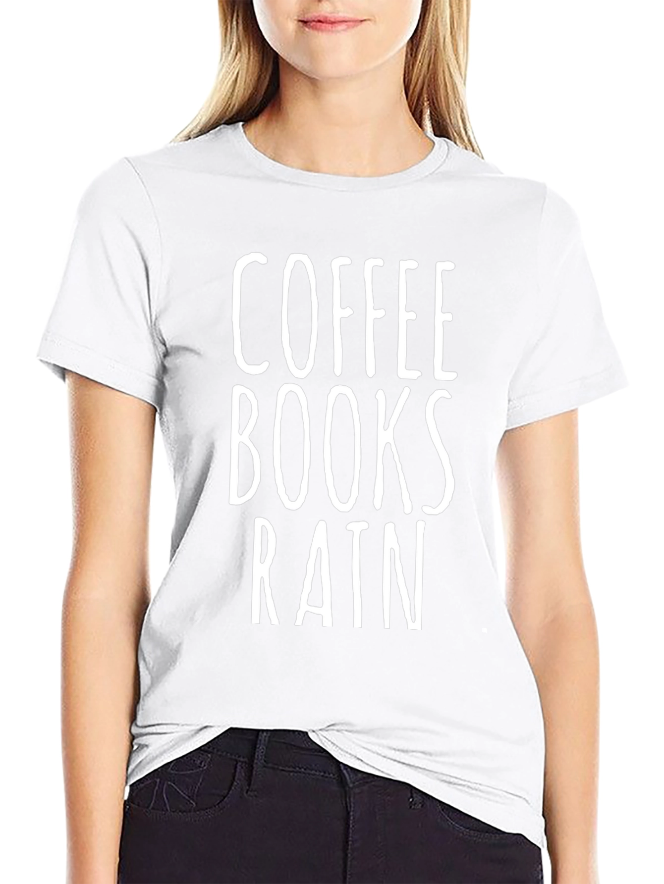 Coffee Books Rain Graphic T-Shirt