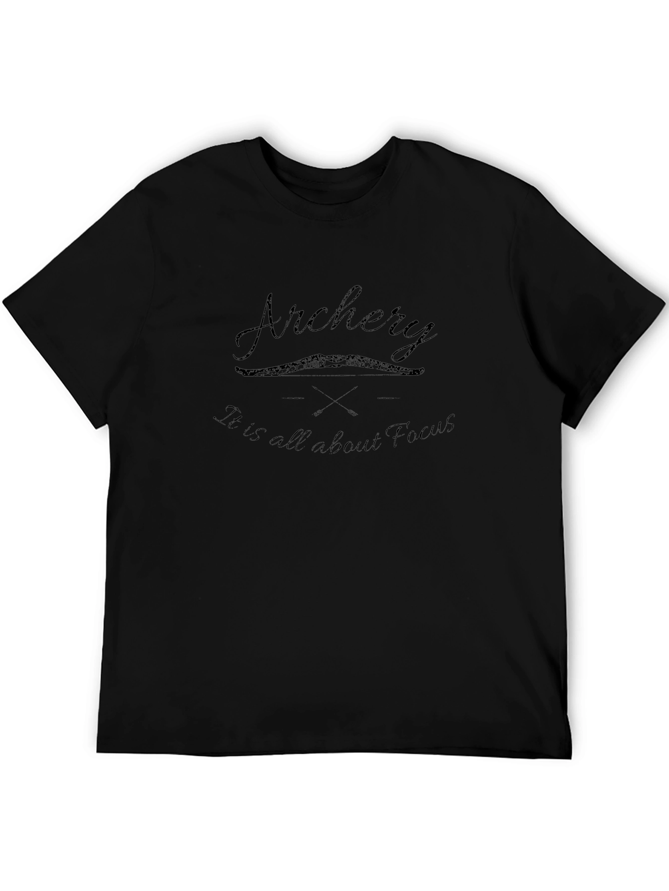 Archery Focus Graphic Tee - Black Cotton T-Shirt