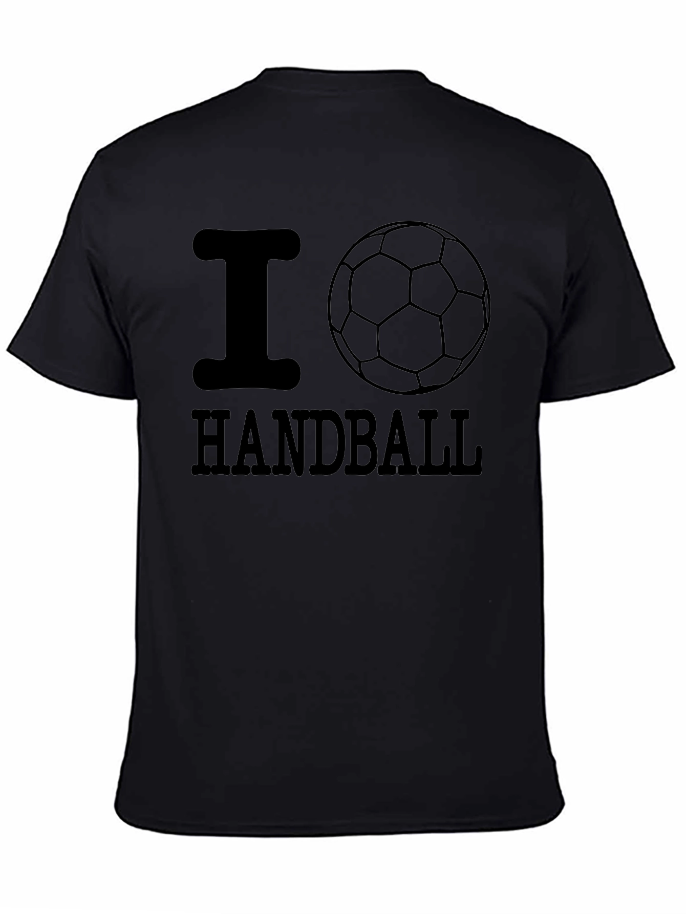 I Love Handball Graphic Tee - Black Cotton T-Shirt