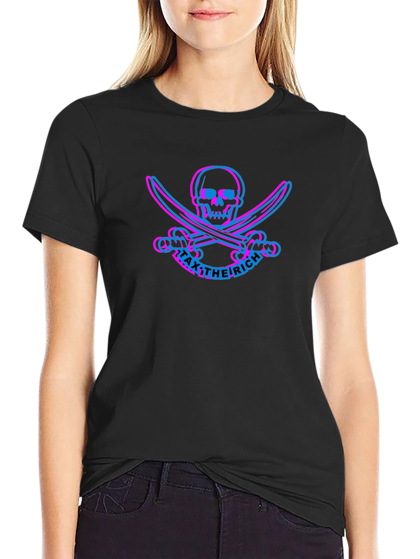 Tax the Rich Skull & Swords Black T-Shirt