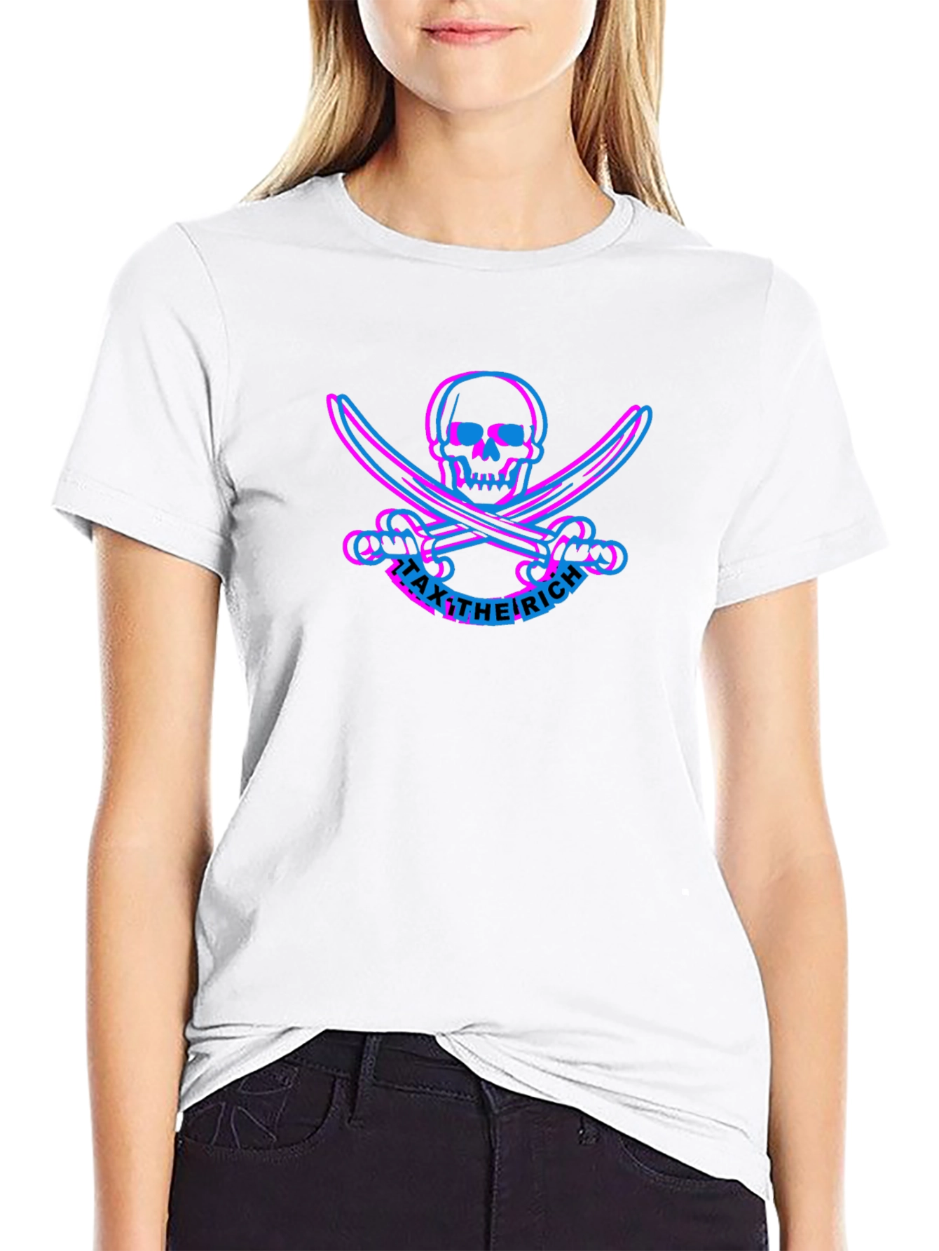 Tax the Rich Skull & Swords Black T-Shirt