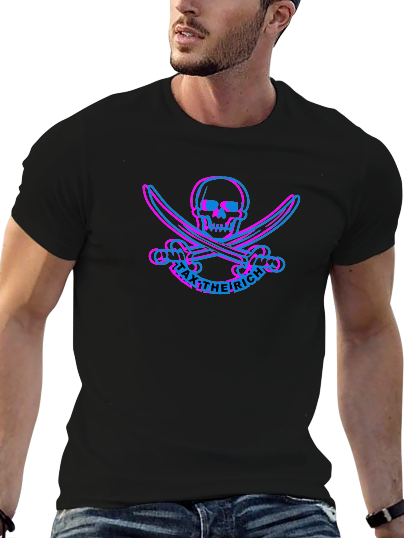 Tax the Rich Skull & Swords Black T-Shirt