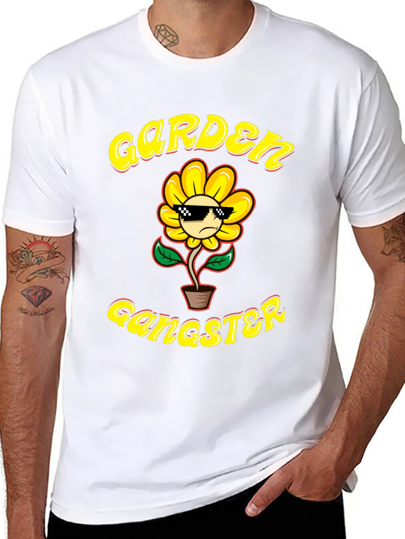 Garden Gangster T-Shirt - Cool Flower Design